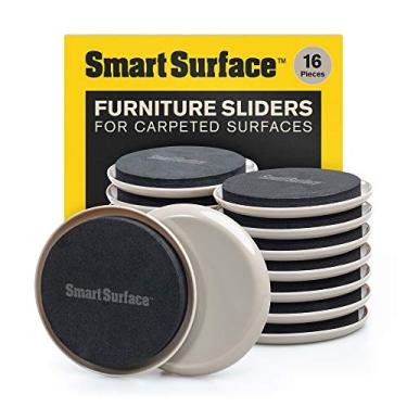 Imagem de Smart Surface Deslizantes de móveis para carpete - Pacote com 16 - 8,9 cm redondo | Porta-copos 8295 para móveis pesados - Proteja seus pisos alcados