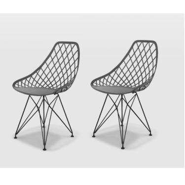 Imagem de Conjunto Com 2 Cadeiras Kaila Pp Konkret Eiffel Preto - La Mobilia