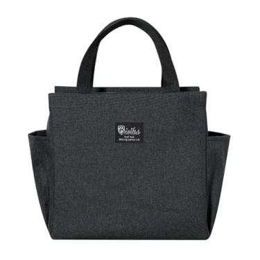 Imagem de Bolsa Sacola Térmica Lancheira Marmita Academia Trabalho Com Forro Duplo de Alumínio (Preta)