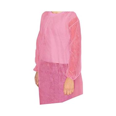 Imagem de Avental Descartável TNT Rosa com Manga 10un Ana Dona