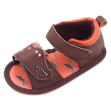 Imagem de Sandálias infantis tamanho 4 meninas primavera e verão crianças sapatos infantis meninos e meninas sandálias pérola bebê sandálias, C - marrom, 6-12 Months Infant