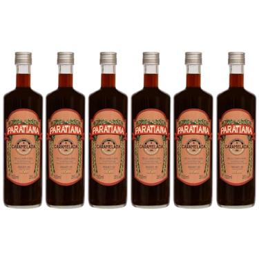Imagem de Kit 6 Cachaças Caramelada Paratiana 700 ml Artesanal Premium Premiada Paraty Destilada Presente Natal Drink Pinga Envelhecida Premium