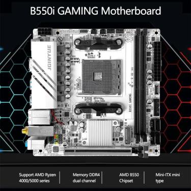 Imagem de Placa-mãe Gaming B550i  AM4  Ryzen  AMD  4ª e 5ª Geração  Desktop  Mini Computador  itx