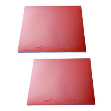 Imagem de simhoa 2 pçs raquete de tênis de mesa de borracha raquete de ping pong borracha, durável interior feminino masculino esportes ao ar livre acessórios, Vermelho