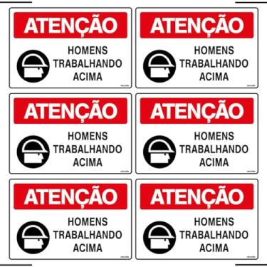 Imagem de Combo 6 Placas De Sinalização Atenção Homens Trabalhando Acima 30x20 Ekomunike - S-226/1 F9e