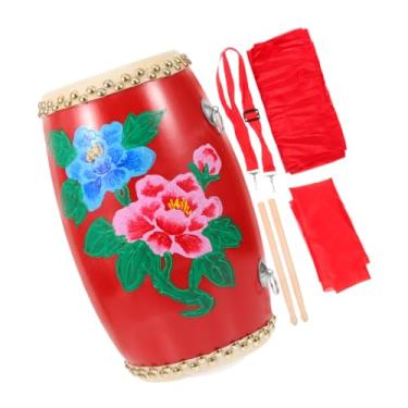 Imagem de Abaodam 1 Conjunto tambor da cintura brinquedos de instrumentos musicais instrumento musical de madeira percussão red tambor de cintura decorativo bateria de cintura alça