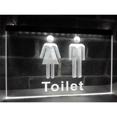Imagem de Sinal de néon LED para banheiro Banheiros com luz de néon Banheiros Sinal de luz de néon masculino esquerdo feminino direito unissex lavatório sinais iluminados, L, 40 * 30 cm