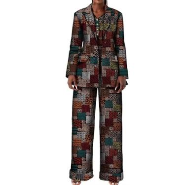 Imagem de Ternos africanos para mulheres, blazer com estampa africana, casaco e calça comprida, T9, GG