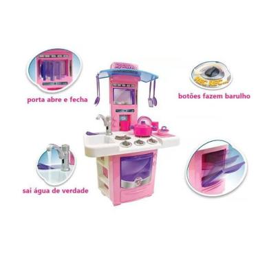 Imagem de Brinquedo Para Meninas Mini Cozinha Rosa Com Fogão E Pia - Big Star
