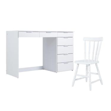Imagem de Penteadeira Ditália 7 Gavetas Com Cadeira Pe-90 Branco