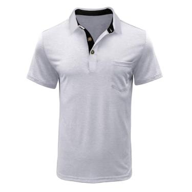 Imagem de Camiseta masculina gola tartaruga para outono verão manga curta básica camiseta masculina 2024, A-453 Branco, 3G