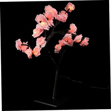 Imagem de DOITOOL luzes da roseira lâmpada rosa roseira iluminada luminaria mesa led luminária mesa led lâmpada mesa lâmpada rosa lâmpada árvore flor único decorações flores PVC