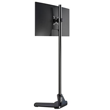 Imagem de Suporte único para monitor alto, suporte de computador extralongo com poste de 47 polegadas, suporte para computador de chão, suporte de mesa para monitor independente, suporte para tela de 13 a 27