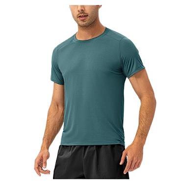Imagem de Camiseta atlética masculina de manga curta, respirável, gola redonda, secagem rápida, macia, elástica, Cor 3, XXG