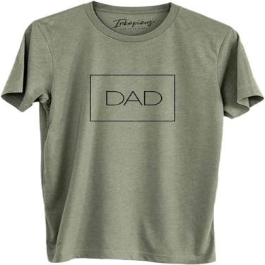 Imagem de Camiseta DADA Dad Squared Letter Graphic Print Shirt Leopard Pattern First Time Father's Day Pai Gift Daddy Papa Tee Top, Verde - 1, XXG