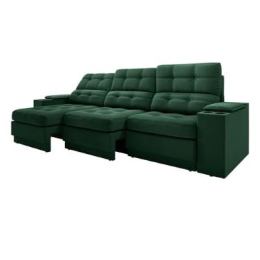 Imagem de Sofá com Usb Retrátil e Reclinável Eureka 2,30m Verde