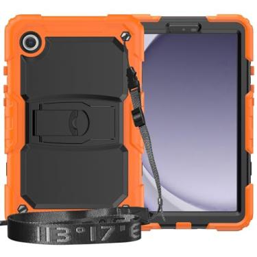 Imagem de Capa protetora resistente Capa compatível com Samsung Galaxy Tab A9 de 8,7 polegadas SM-X110/X115/X117, com protetor de tela integrado, capa protetora de 3 camadas, capa híbrida à prova de choque e re