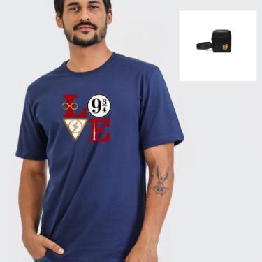 Imagem de Camiseta Masculina De Algodão+Shoulder-Coleção Filmes-Harry Potter - L