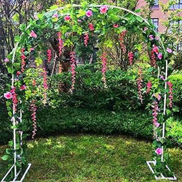 Imagem de Grandes arcos de jardim resistentes, arco de rosa de metal para casamento, caramanchão de jardim para plantas trepadeiras, videiras de rosas, treliça de arco de jardim arqueada 180X220x40cm,