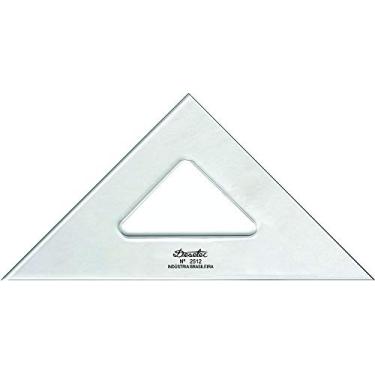 Imagem de Esquadro Isósceles 45° de 12 cm sem Escalas, Trident, 2512, Acrílico Cristal