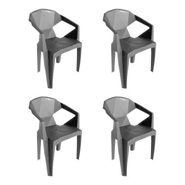Imagem de Kit 4 Cadeiras New Alegra 3d Preta Preto