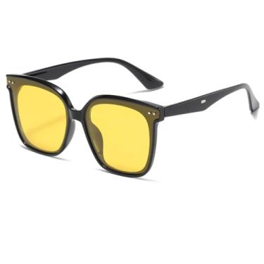 Imagem de Óculos de sol polarizados femininos com visão noturna, óculos quadrados masculinos, armação para ciclismo, condução, pesca, guarda-sol, visão noturna preta, ls333