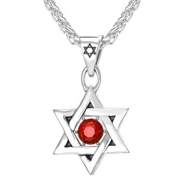 Imagem de Colar Estrela Davi Radiante Cordão Corrente Aço Inoxidável