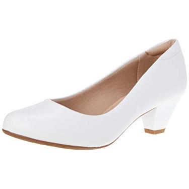 Imagem de Sapato Scarpin Feminino Modare 7005.600 Salto Grosso Branco 36