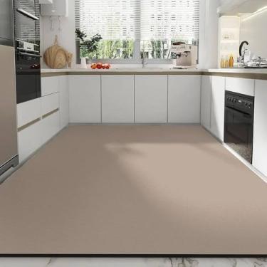 Imagem de Moderno decorar cozinha tapete de couro pvc cor sólida casa varanda tapete, sy152, pg, 140x200cm