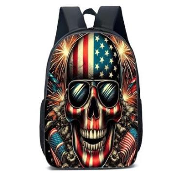 Imagem de MOCHILA ESCOLA INFANTIL JUVENIL ANIME CAVEIRA COLORIDA-Unissex