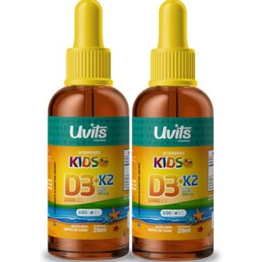 Imagem de 2x Vitamina Kids D3 K2 Gotas 600 Doses 20ml - Uvits