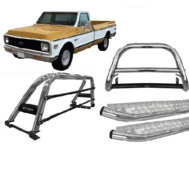 Imagem de Kit Quebra Mato Estribo CH Santo Antônio Duplo C20/C-20 Cromado - HOZZ