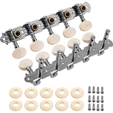 Imagem de 1 conjunto de pinos de afinação de guitarra Yootones 5R5L afinadores de cabeça de máquina pinos de afinação 1:15 compatível com 10 cordas Bajo Quinto Charango String Guitar