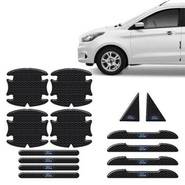 Imagem de Kit Protetor Maçaneta Fibra de Carbono Ford Alto Relevo - SPORTINOX