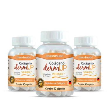Imagem de Kit 3 Colágenos DermUp Verisol e Vitaminas Maxinutri 90 Capsulas