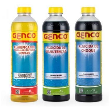 Imagem de Kit Clarificante Genfloc Algicida Choque e Manutenção - Genco