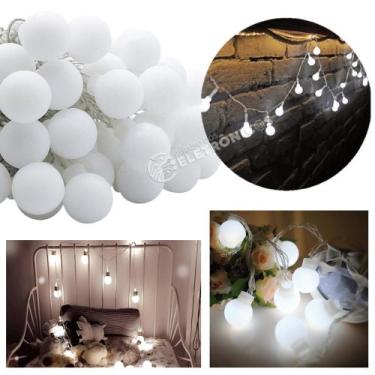 Imagem de Cordão Com 20 Lâmpadas Led 5cm Branco Frio Lindos Efeitos Decoração De