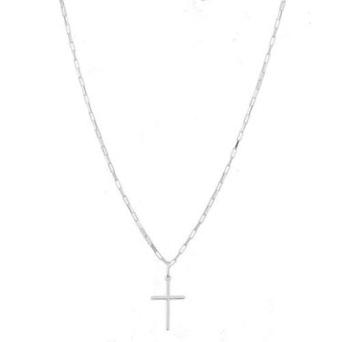 Imagem de Cordão Corrente Masculina 60cm Pingente Crucifixo Prata 925 - DR Jóias