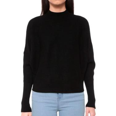 Imagem de Blusa Morcego Canelado Manga Longa Gola Alta Soltinha Social - Hype Sh