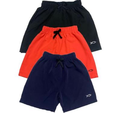 Imagem de 3 Short Infantil Masculino Sport  Praia  Bermuda Juvenil 16 Anos - Vir