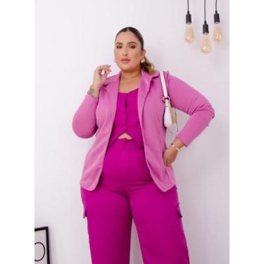 Imagem de Blazer Plus Size Elegante Luxo Moda Feminina Tamanhos Grandes 48 50 52