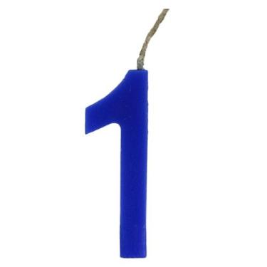 Imagem de Vela Para Festa De Aniversário Nº 1  Cor Azul - 1 Unidade - Festhamire