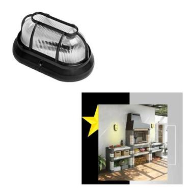 Imagem de Tartaruga Luminária Lumi Parede Muro Grade Preta Kit 5 - Plaslumi