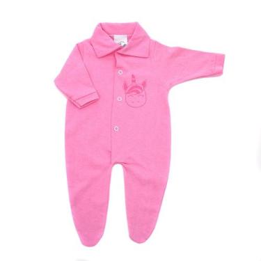 Imagem de Roupa Infantil Macacão de bebe com pé em Malha - Rizzicomercio, P, Ros