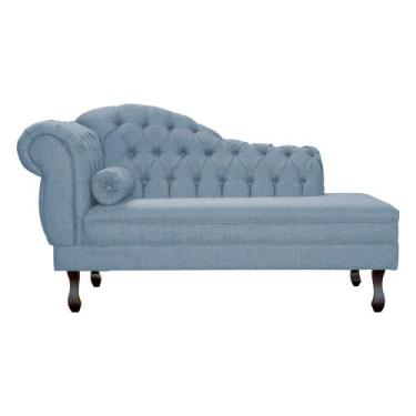 Imagem de Divã Recamier Larissa Lado Direito Linho Cores - DS Estofados, Azul