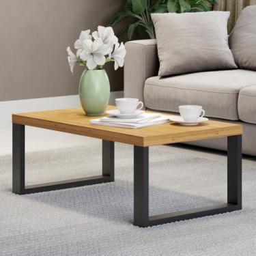 Imagem de Mesa de Centro Industrial Mdf 89,5x53cm Freijo Preto Fosco Pradel, FRE