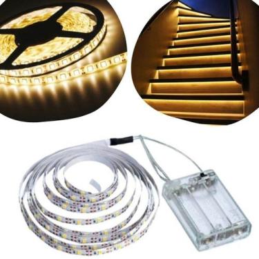 Imagem de Kit 2 Fios Fita LED Luz Amarela 120 Lâmpadas LED 2m À Pilha - Gici Dec