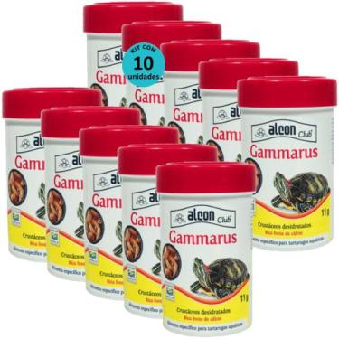 Imagem de Ração Alcon Club Gammarus 11g Para Tartarugas Aquáticas Kit Com 10