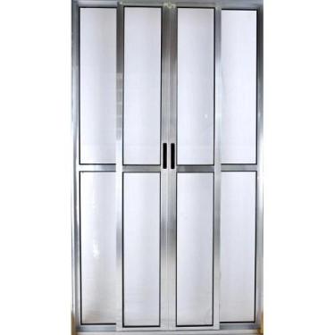 Imagem de Porta balcão 4 folhas 2,10x2,00 com fechadura no alumínio brilhante - 