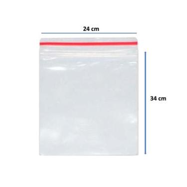 Imagem de Saco Transparente Plástico Fecho Zip 24x34 500 Unidades. - DVT 